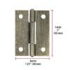 46911 - Bisagra rectangular 2" latón antiguo, HERMEX
