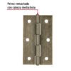 46914 - Bisagra rectangular 3-1/2" latón antiguo, HERMEX