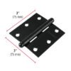 46919 - Bisagra cuadrada 3", negro mate, cabeza redonda, HERMEX