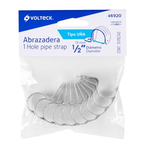 46920 - Bolsa c/10 abrazaderas tipo uña 1/2" p/tubo pared delgada