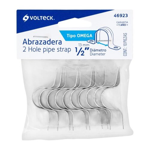 469234 46923 - Bolsa c/10 abrazaderas tipo omega 1/2" p/tubo pared delgada