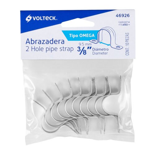 469264 46926 - Bolsa c/10 abrazaderas tipo omega 3/8" p/tubo pared delgada