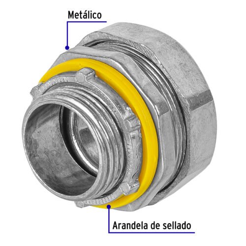 46931 - Conector recto 3/4" para tubo liquid tight, Volteck