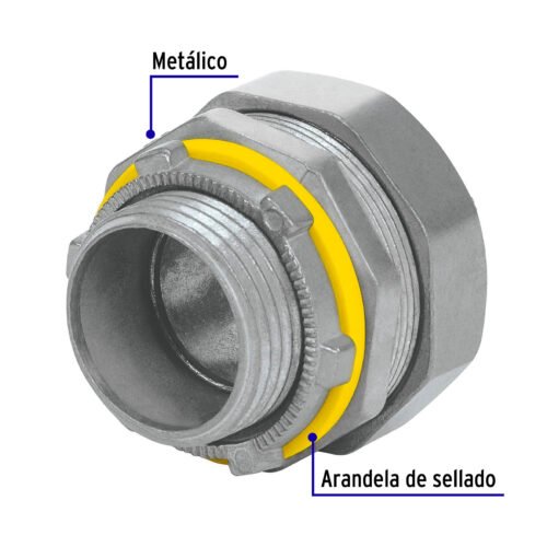 46932 - Conector recto 1" para tubo liquid tight, Volteck