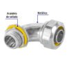 46933 - Conector curvo de 1/2" para tubo liquid tight, Volteck
