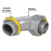 C-TUBOS FLEXIBLES 46935 - Conector curvo de 1" para tubo liquid tight, Volteck