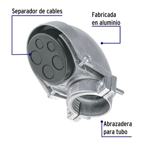 469431 46943 - Mufa con abrazadera para tubo 1-1/4", Volteck