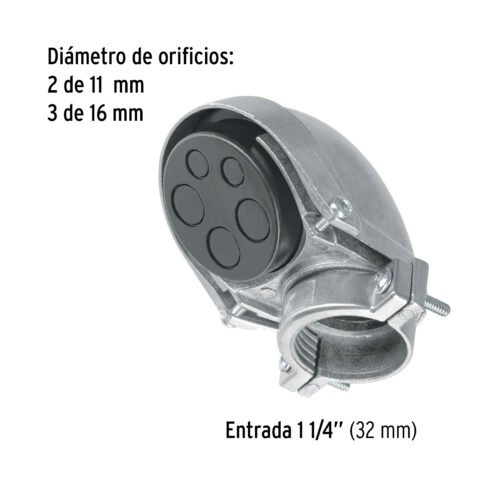 469432 46943 - Mufa con abrazadera para tubo 1-1/4", Volteck