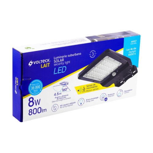 469577 46957 - Luminario suburbano de LED 8 W con panel solar, Volteck