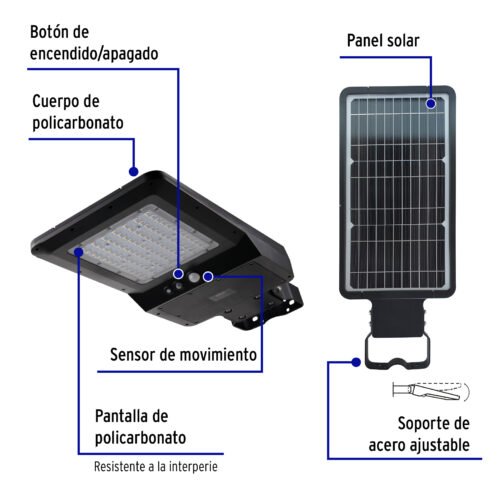 469592 46959 - Luminario suburbano LED 40 W c/panel solar y control remoto