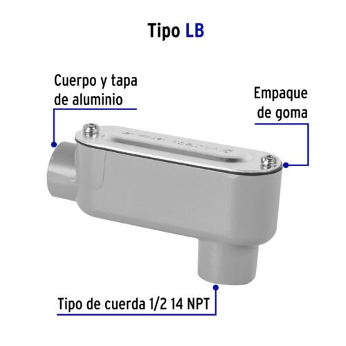 469701 46970 - Condulet 1/2" conexión tipo LB, Volteck