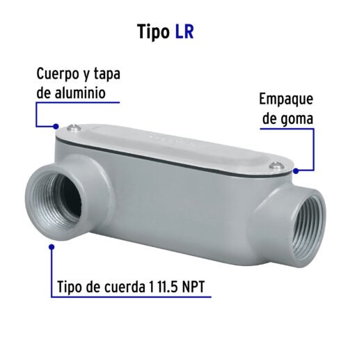 C 46975 - Condulet 1" conexión tipo LR, Volteck