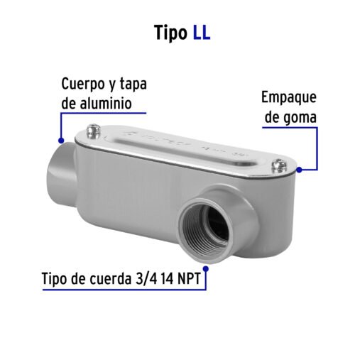 CONDULETS 46977 - Condulet 3/4" conexión tipo LL, Volteck