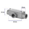 46979 - Condulet 1/2" conexión tipo T, Volteck