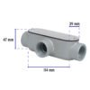 469812 46981 - Condulet 1" conexión tipo T, Volteck