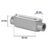 469822 46982 - Condulet 1/2" conexión tipo C, Volteck