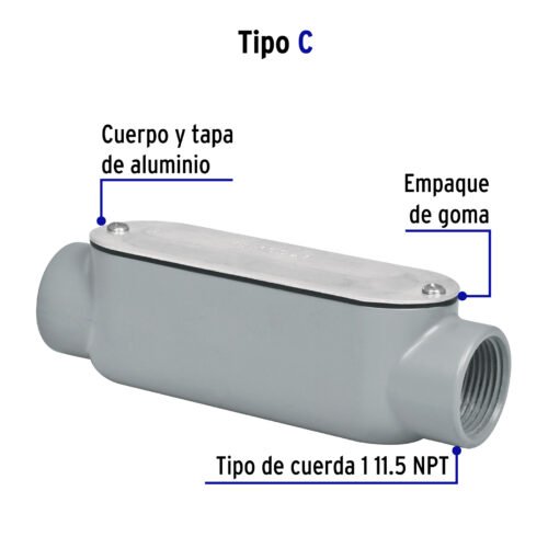 CONDULETS 46984 - Condulet 1" conexión tipo C, Volteck