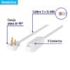 46988 - Extensión doméstica aterrizada 3 m blanca con clavija plana