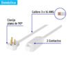 46989 - Extensión doméstica aterrizada 5 m blanca con clavija plana