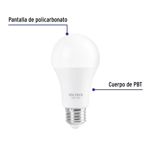 46990 - Lámpara LED tipo bulbo A19 10 W con sensor de luz, Volteck