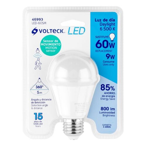 469933 46993 - Lámpara LED tipo bulbo A19 9 W con sensor de movimiento