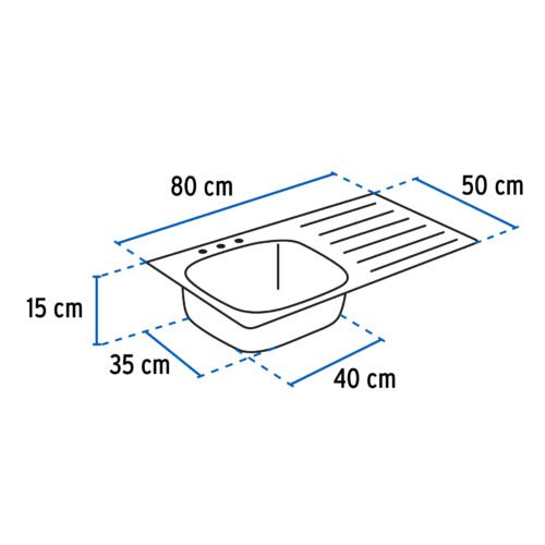 47027 - Tarja de sobreponer 80x50cm tina derecha, Foset Basic