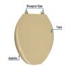 47035 - Asiento alargado con tapa para WC, abierto, beige, FOSET
