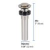470381 47038 - Contra p/lavabo sin rebosadero, sistema push, satín, 1-1/4"