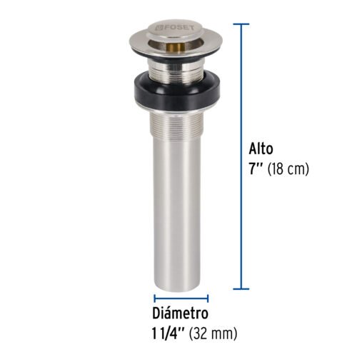 470381 47038 - Contra p/lavabo sin rebosadero, sistema push, satín, 1-1/4"
