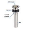 470382 47038 - Contra p/lavabo sin rebosadero, sistema push, satín, 1-1/4"