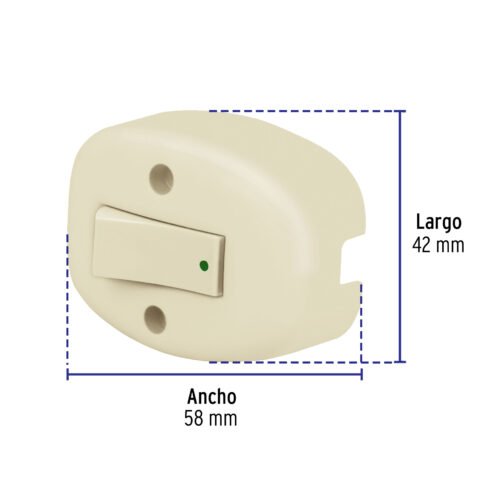 47042 - Interruptor de sobreponer sencillo, a granel, Volteck