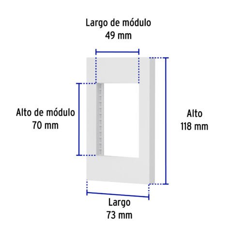 47043 - Placa 1 ventana, 3 módulos, línea Española, color blanco