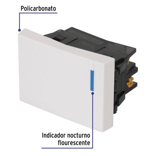 470491 47049 - Interruptor de 3 vías, 1.5 módulos, línea Española, blanco