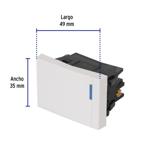 470492 47049 - Interruptor de 3 vías, 1.5 módulos, línea Española, blanco