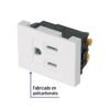 47052 - Contacto aterrizado, 1.5 módulos, línea Española, blanco