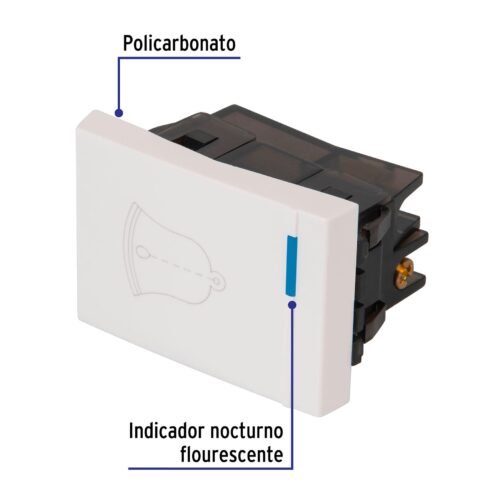 470531 47053 - Interruptor para timbre, 1.5 módulos, línea Española, blanco