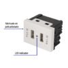 47057 - Toma con 2 puertos USB, 1.5 módulos, línea Española, blanco