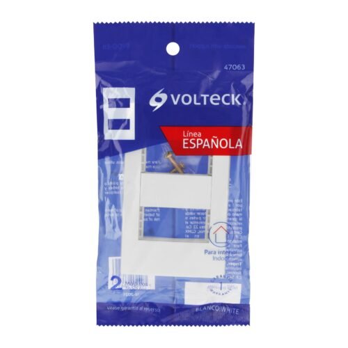 470634 47063 - Placa 2 ventanas, 1 módulo, línea Española, color blanco
