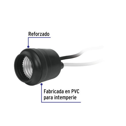 47110 - Portalámpara para intemperie, reforzada , Volteck