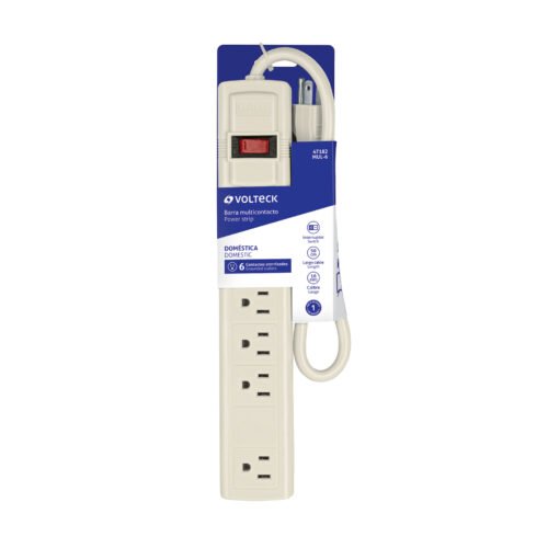 471822 47182 - Multicontacto 16 AWG uso rudo con 6 entradas, Volteck