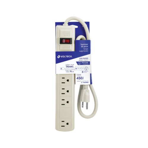 47184 - Multicontacto 14 AWG 6 entradas supresor de picos 450 joules