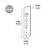 47185 - Multicontacto 14 AWG 6 entradas supresor de picos 600 joules