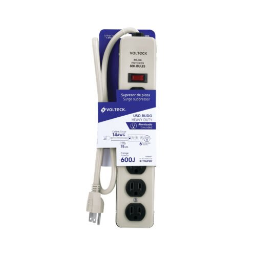47185 - Multicontacto 14 AWG 6 entradas supresor de picos 600 joules