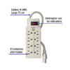 47187 - Multicontacto 14 AWG 8 entradas supresor de picos 110 joules