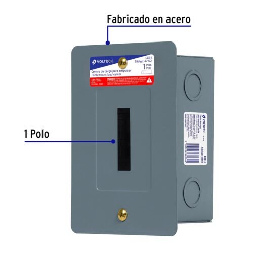 47192 - Centro de carga empotrable, 1 polo, Volteck