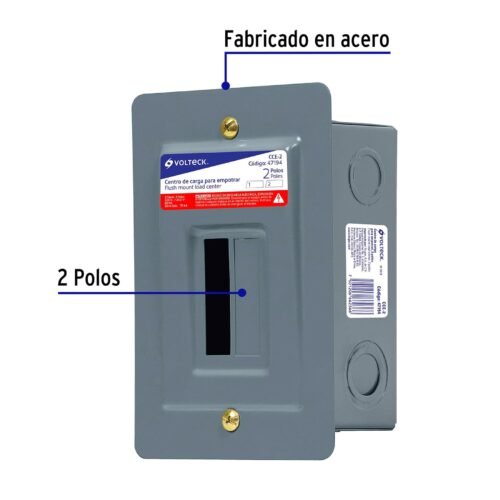 47194 - Centro de carga empotrable, 2 polos, Volteck