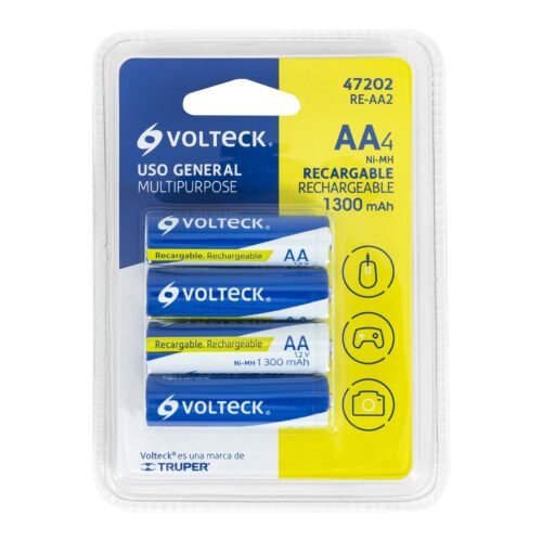 47202 - Blíster con 4 pilas recargables AA uso general, 1300 mAh