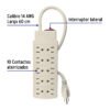 47234 - Multicontacto 14 AWG uso rudo con 10 entradas, Volteck