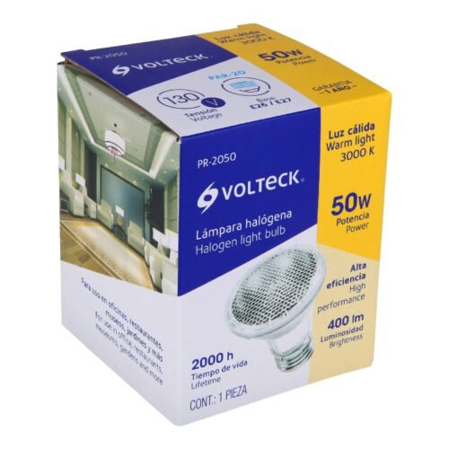 47244 - Lámpara de halógeno 50 W tipo PAR 20, en caja, Volteck