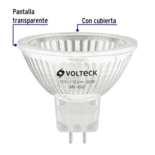 472531 47253 - Lámpara de halógeno 50 W tipo MR 16 base GU5.3, Volteck